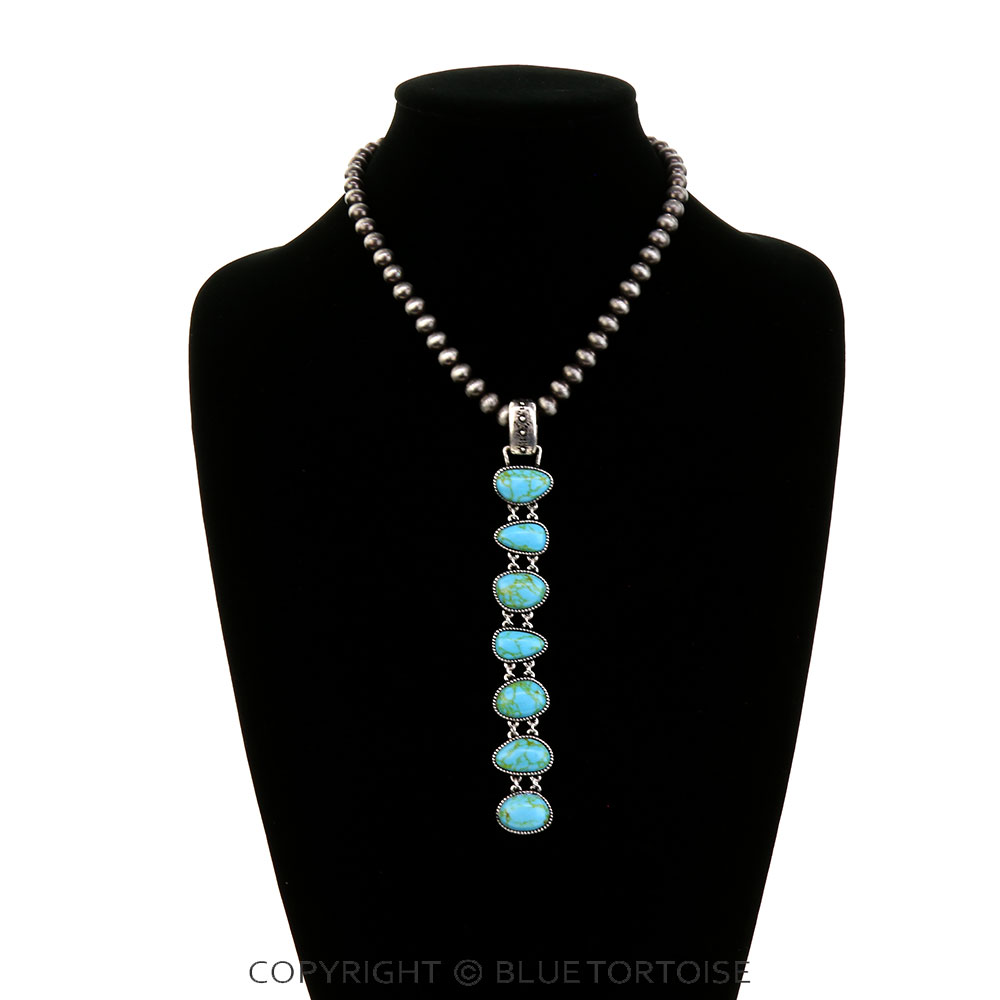 Western Hand Stone Drop Necklace - Image 2