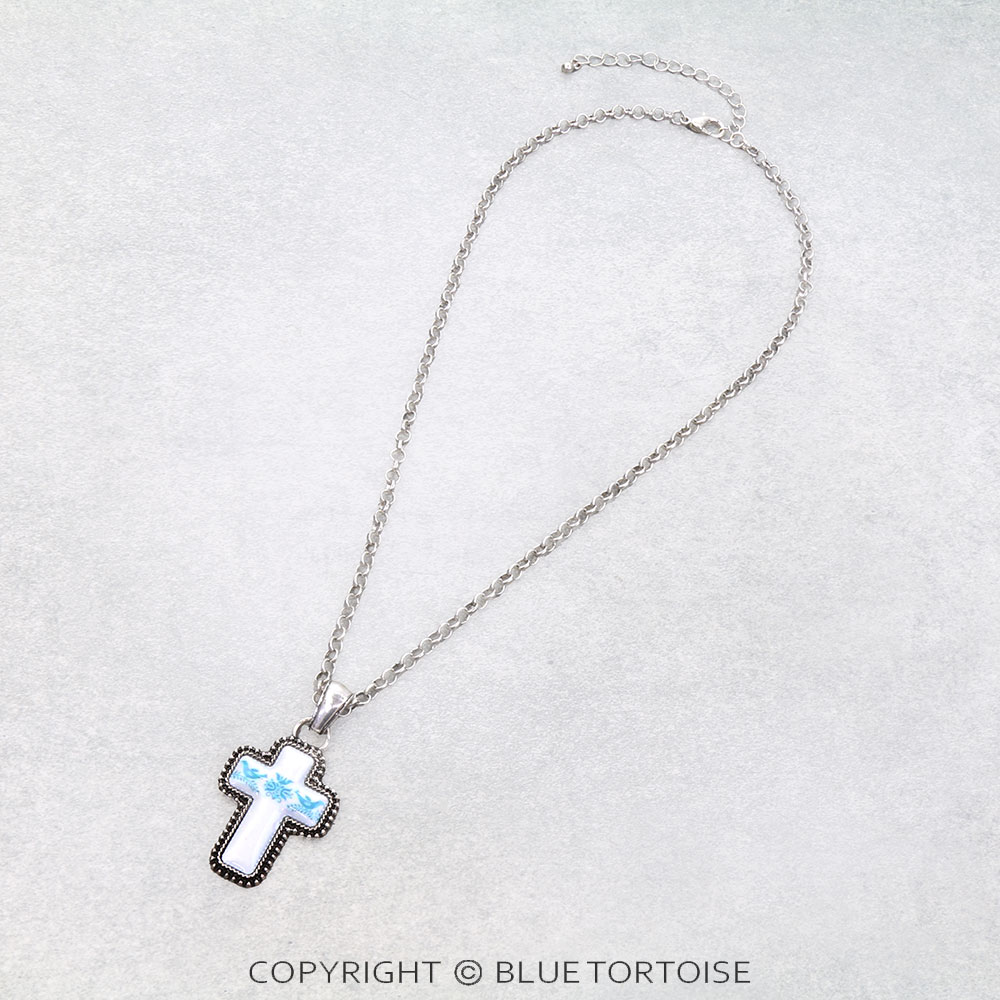 Western Cross Print Necklace