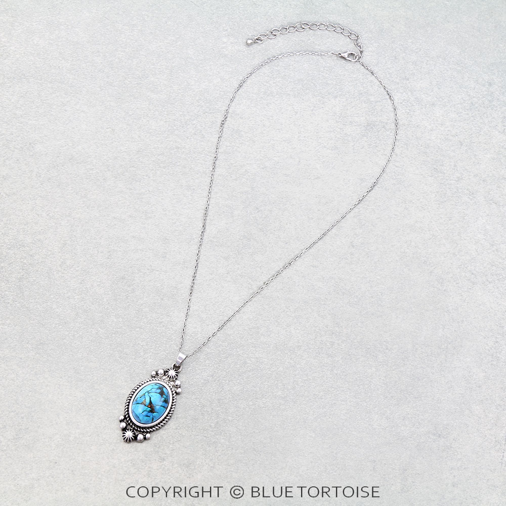 Western Oval Stone Necklace