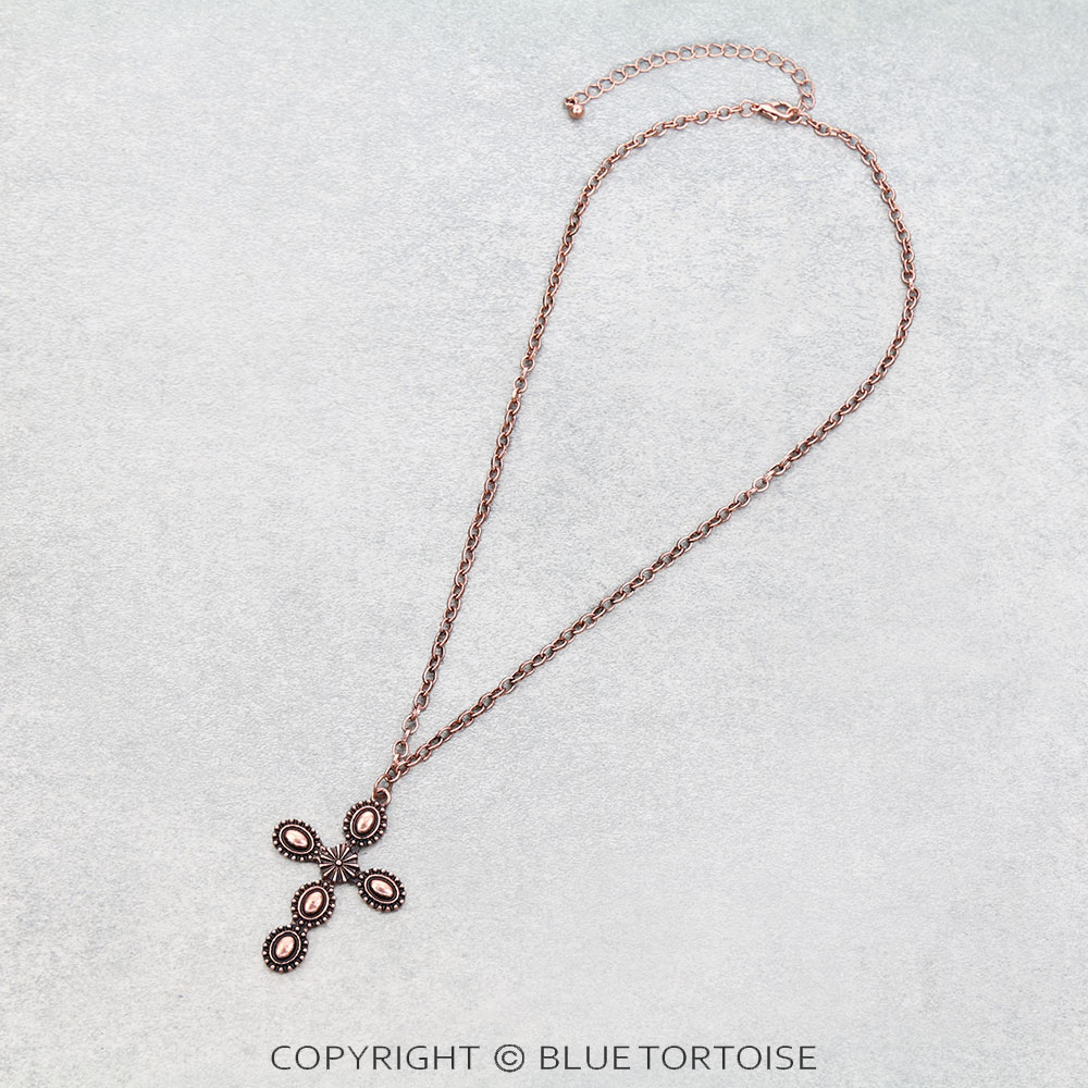 Western Concho TXR Cross Necklace