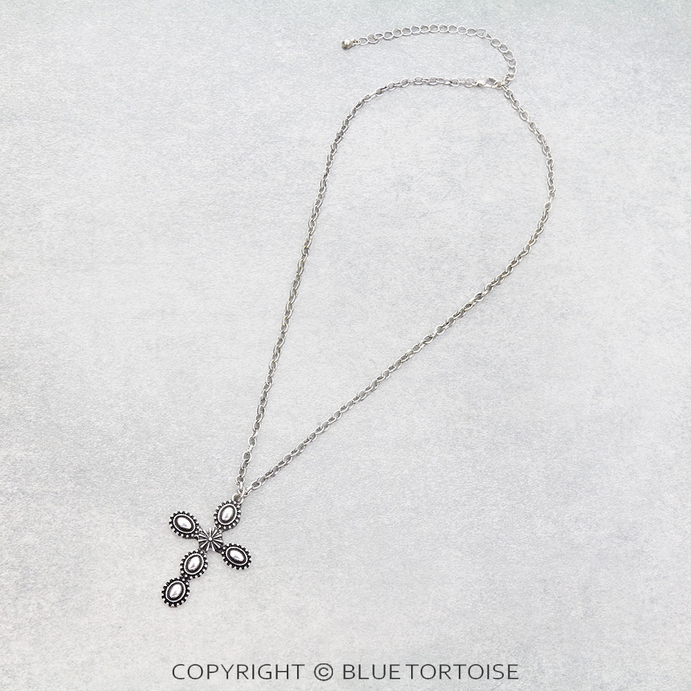 Western Concho TXR Cross Necklace