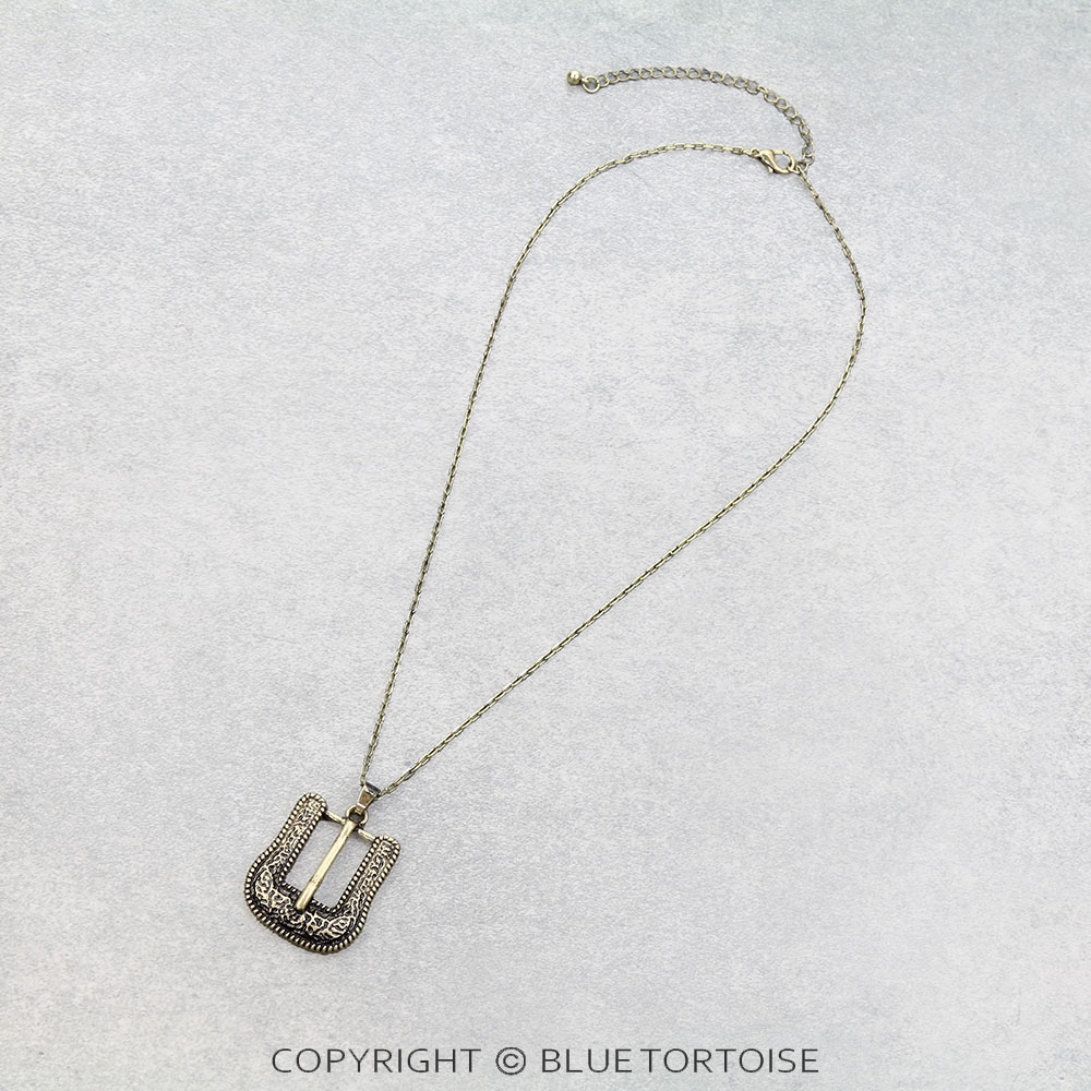 Western Belt Buckle Necklace
