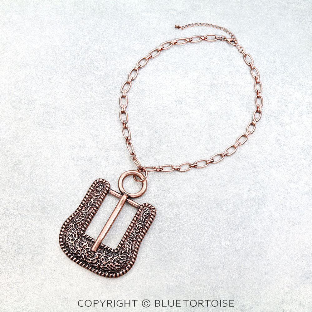 Western Large Belt Buckle Necklace