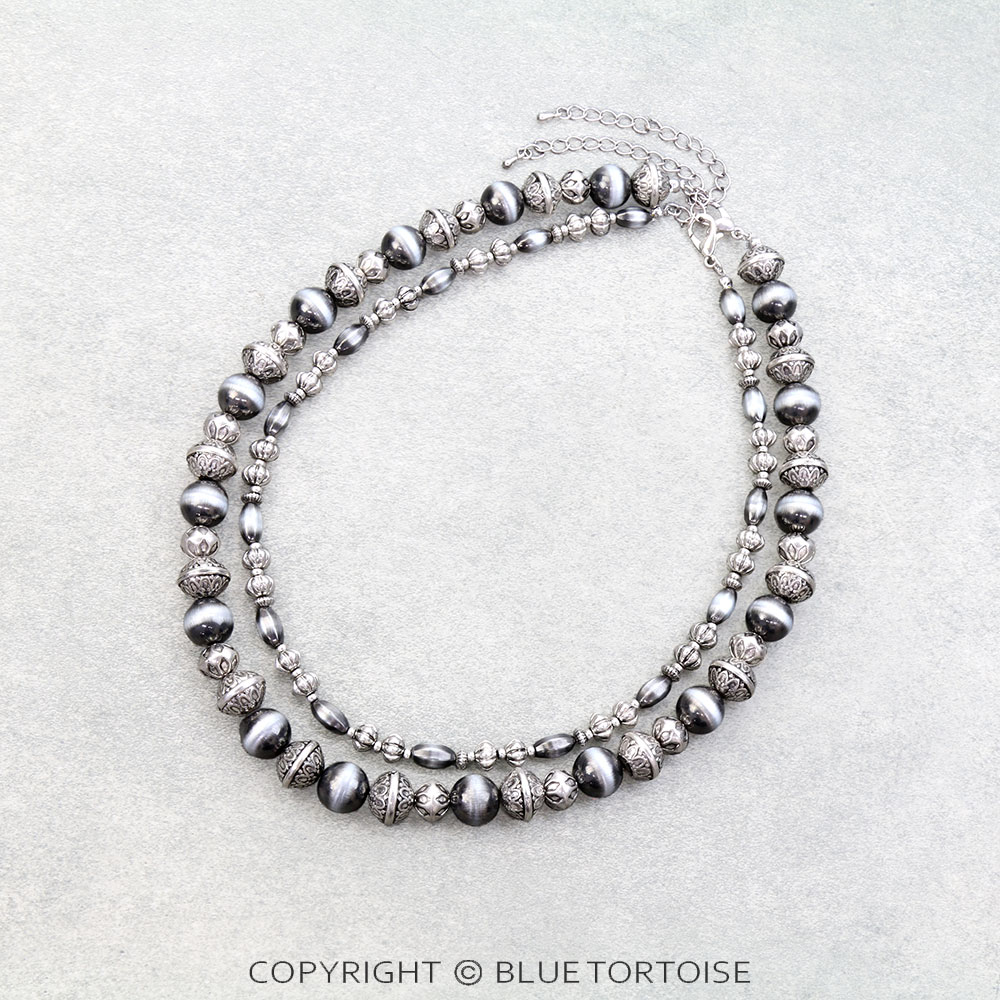 2 Layered Western TXR CCB Pearl Necklace