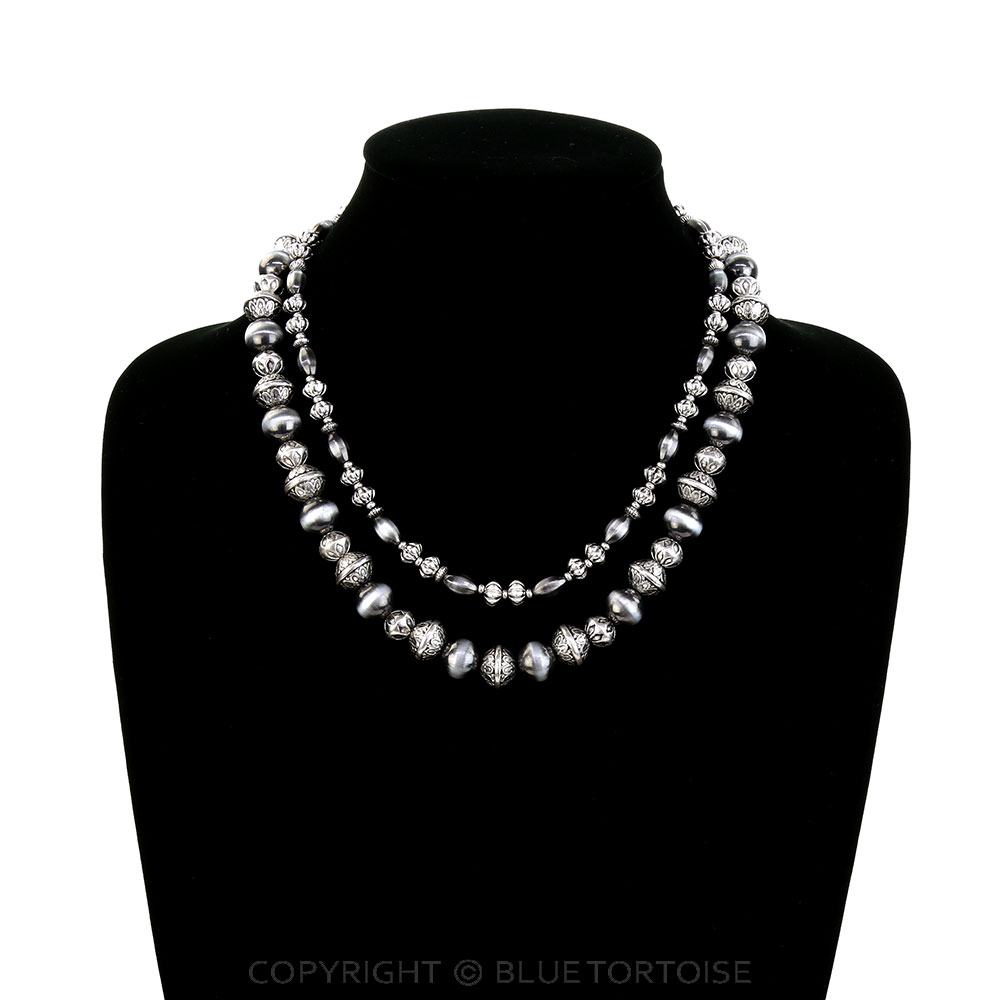 2 Layered Western TXR CCB Pearl Necklace - Image 2