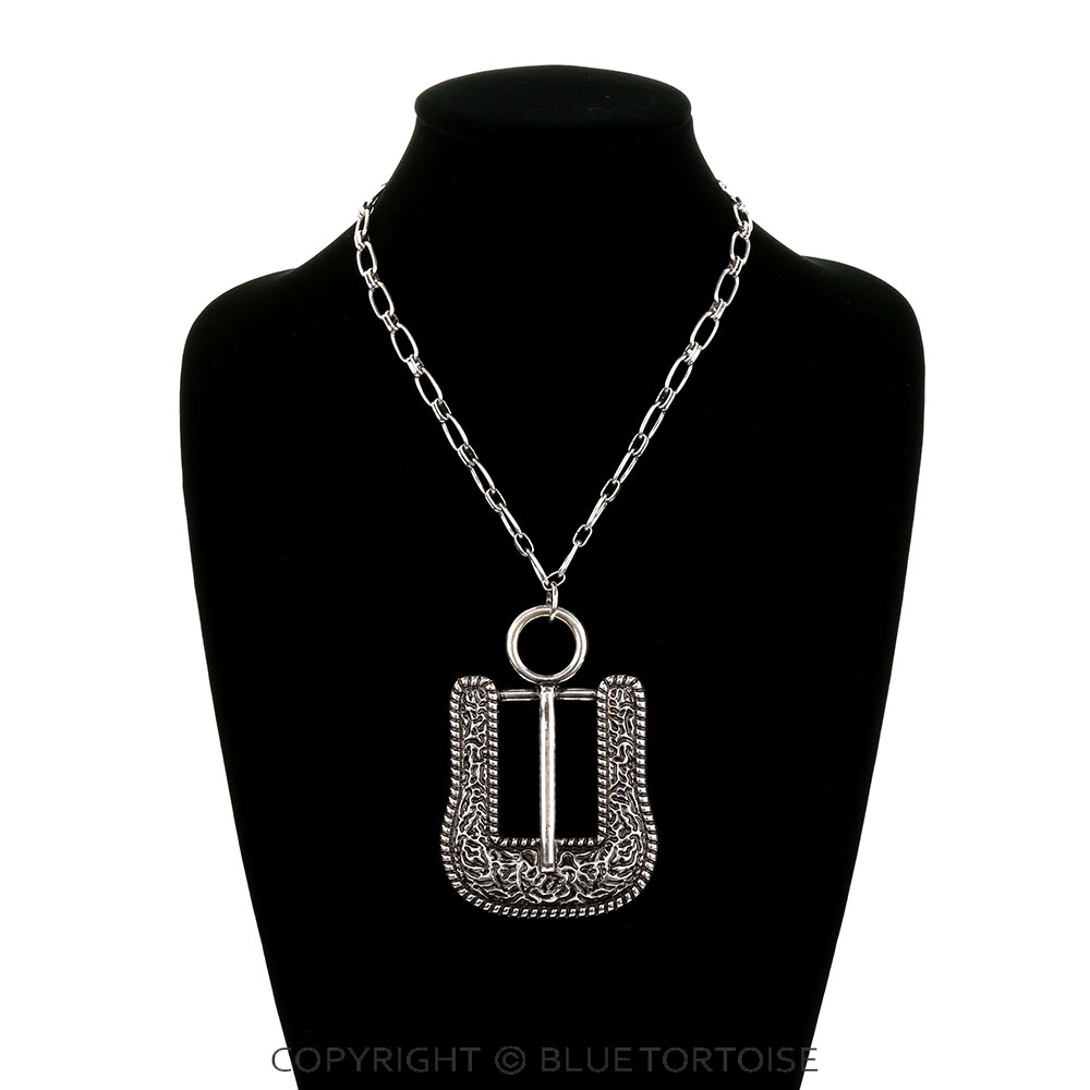 Western Large Belt Buckle Necklace - Image 2