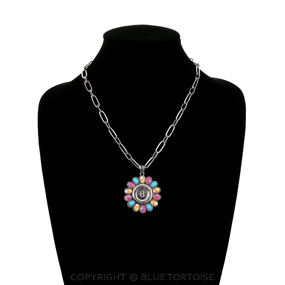 Western 8 Ball Pendant Necklace - Image 2
