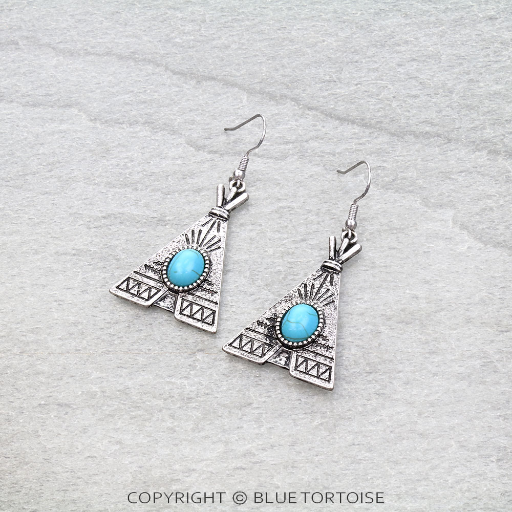 Western Tipi Dangle Earrings