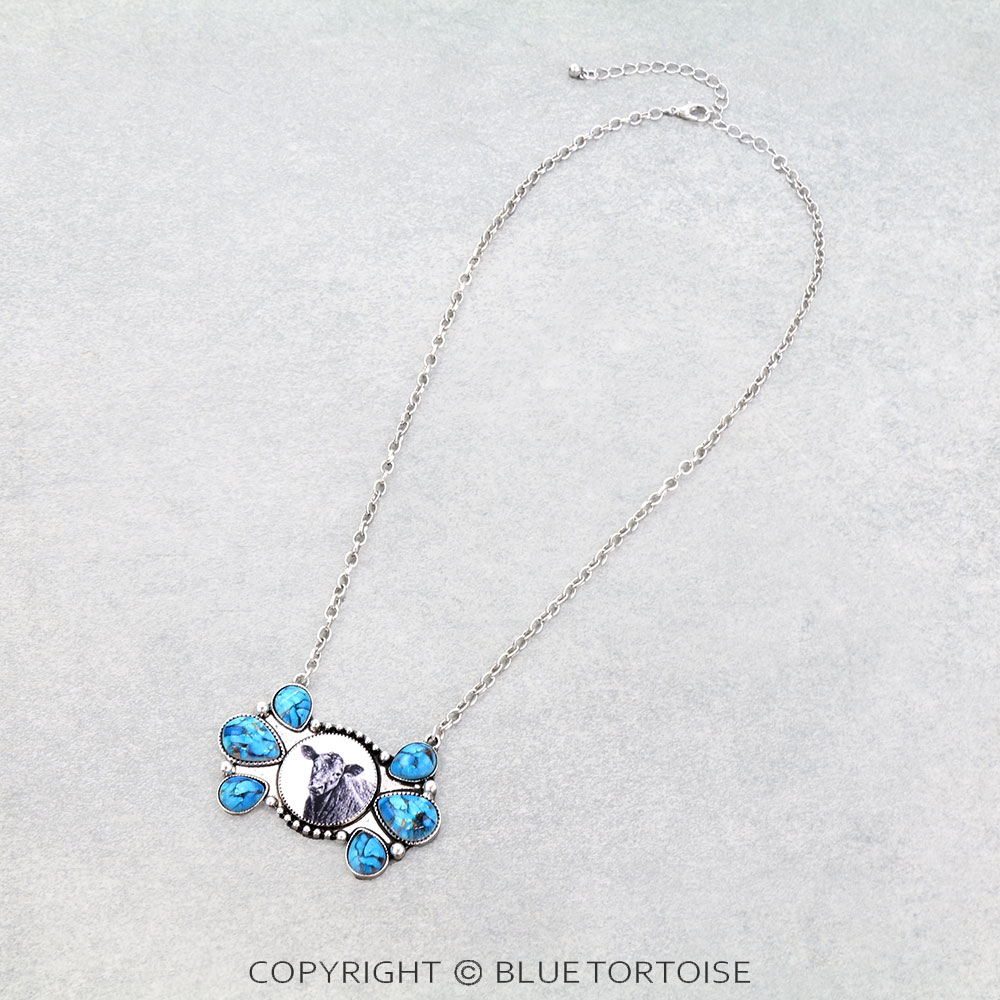 Western Cow Print Necklace
