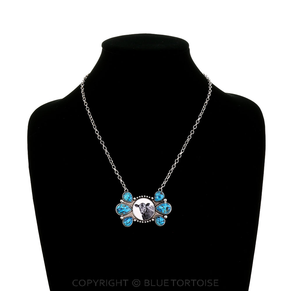 Western Cow Print Necklace - Image 2