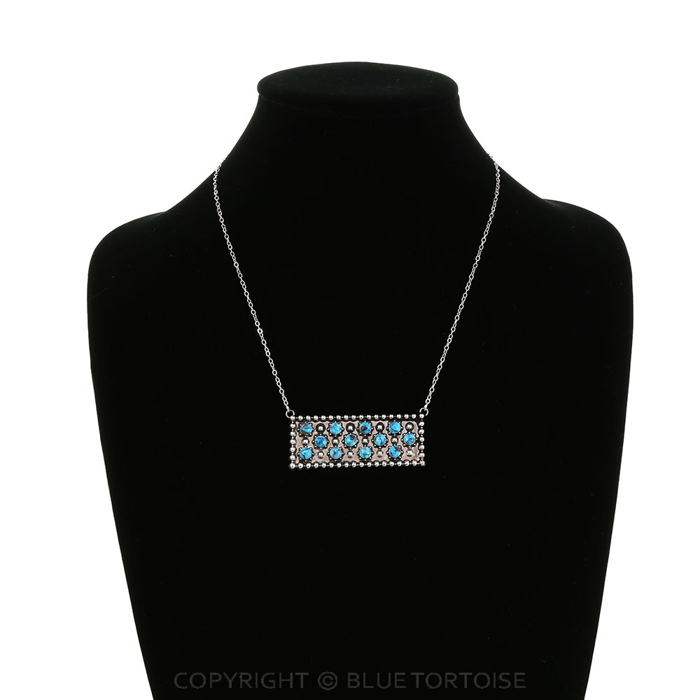 Western Round Stone Bar Necklace - Image 2