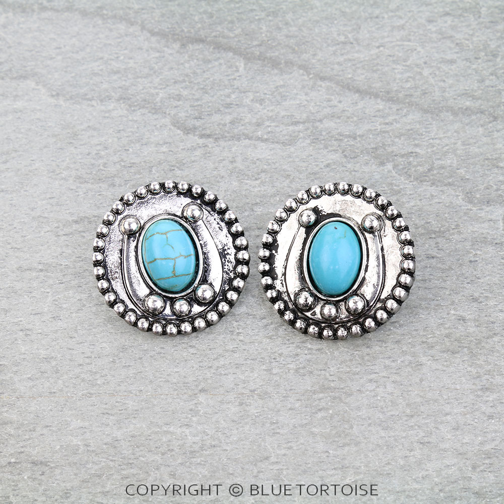 Western Horse Groove Stud Earrings