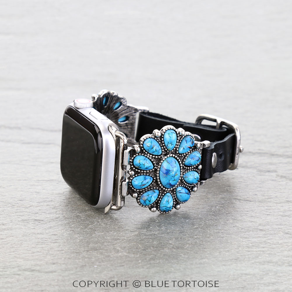 Large Western Cluster Apple Watch Leather Band - Image 2