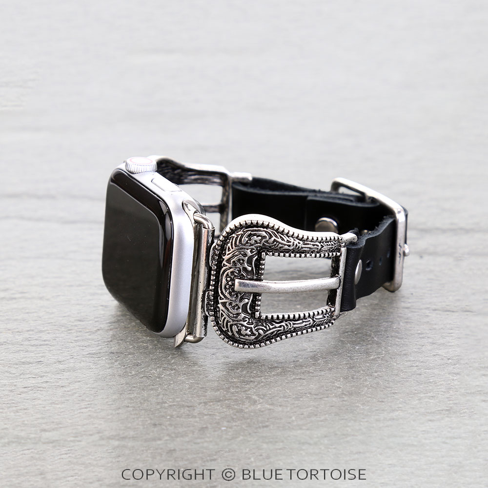 Large Western Belt Buckle Apple Watch Leather Band - Image 2