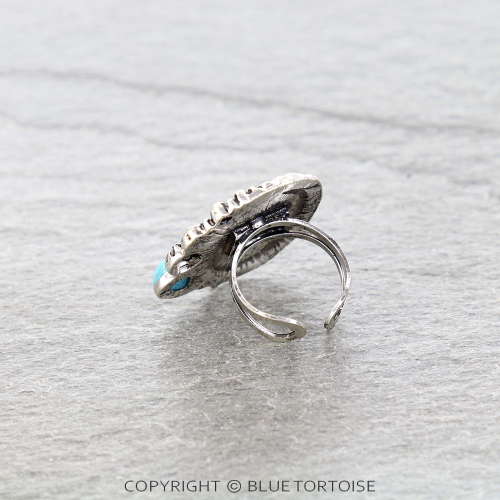 Western Cowgirl Print Cuff Ring - Image 2