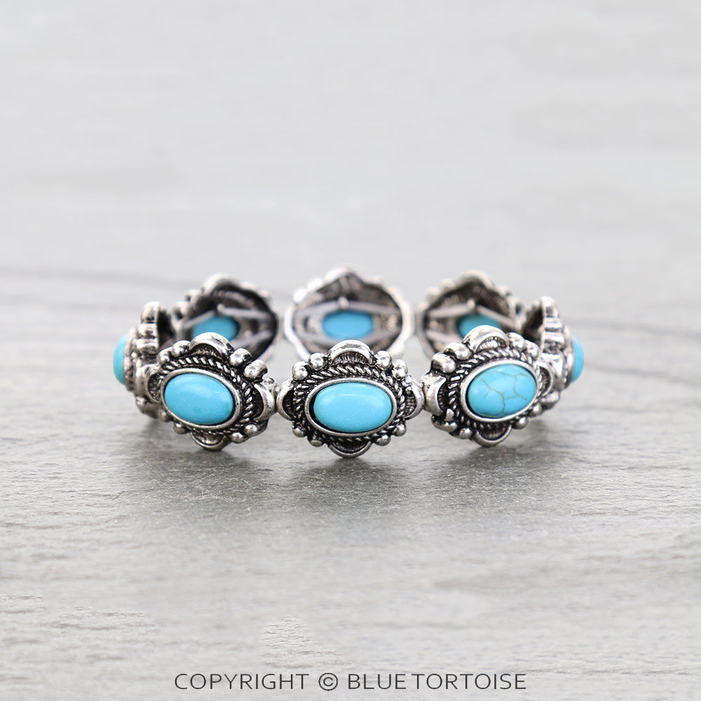 Western Concho Stone Stretch Bracelet