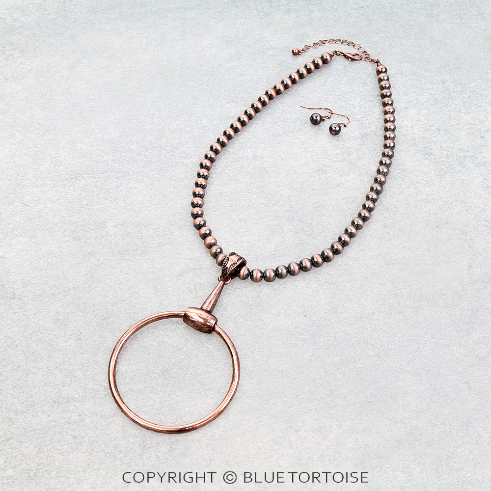 6mm Western Horsebit Pendant Necklace Set