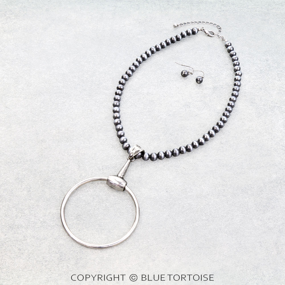 6mm Western Horsebit Pendant Necklace Set