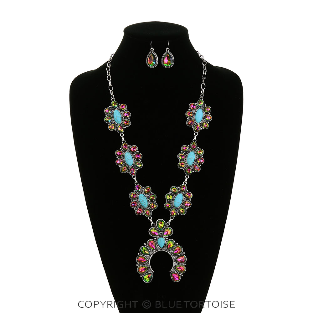 Western Squash Blossom Necklace Set - Image 2