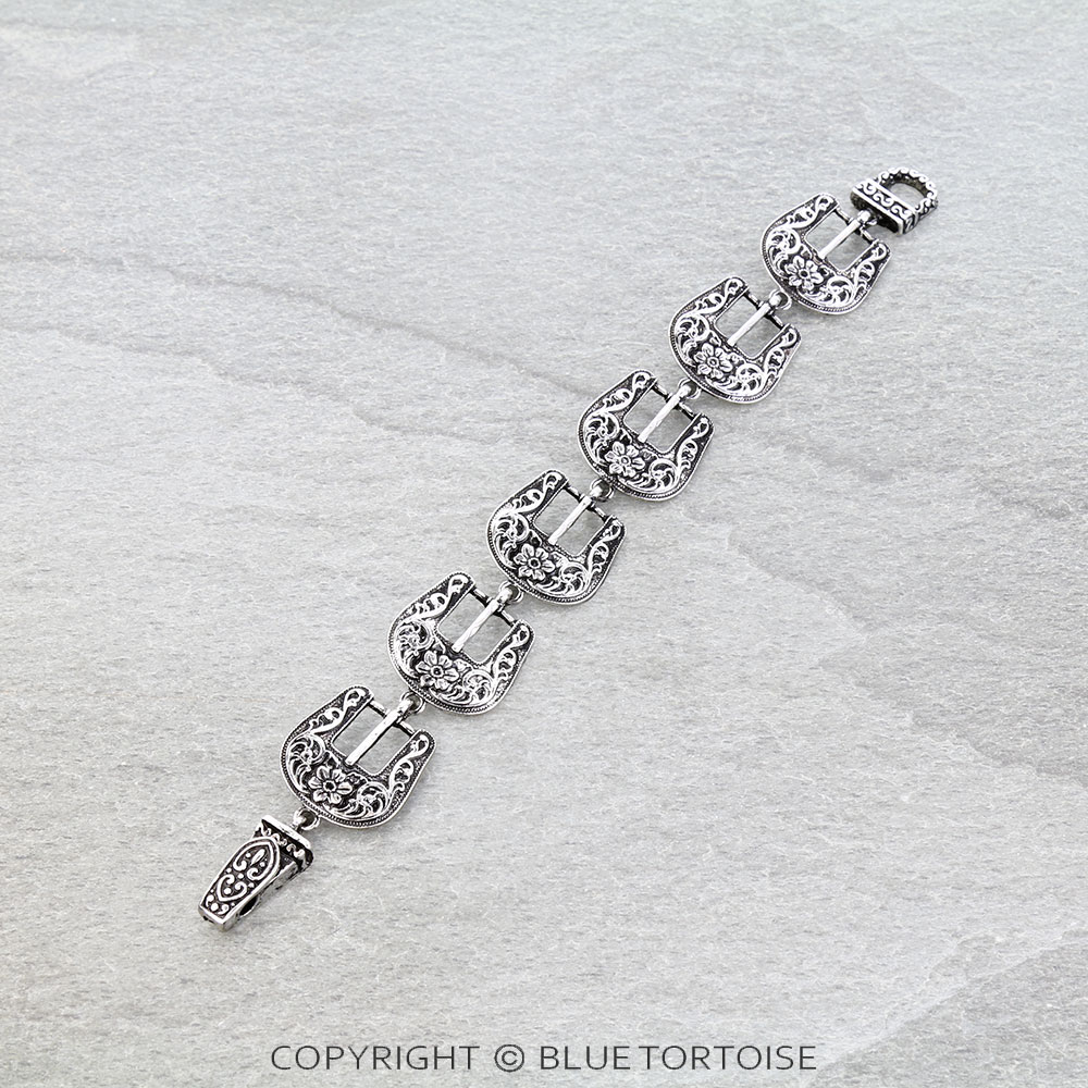 Western Belt Buckle Look Magnetic Bracelet - Image 2