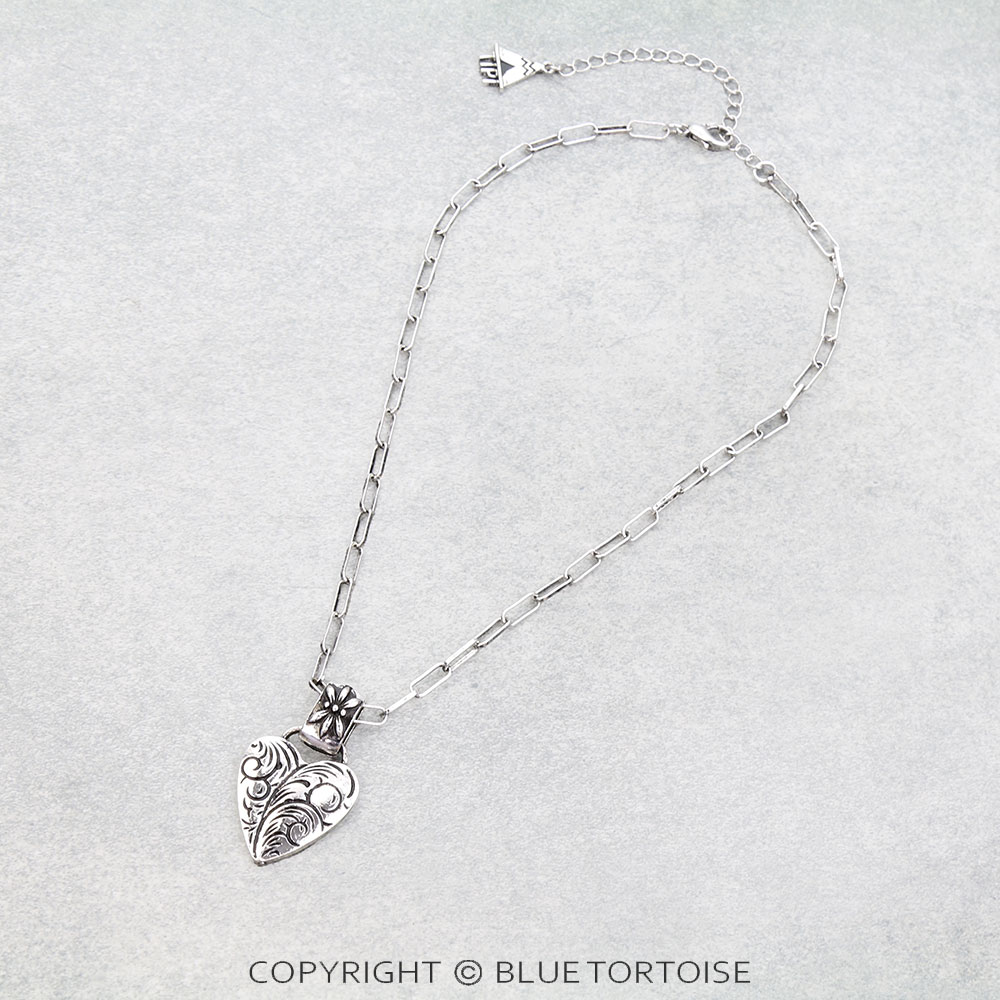Western Etched Heart Necklace