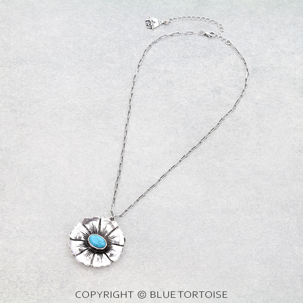 Western Flower Stone Necklace