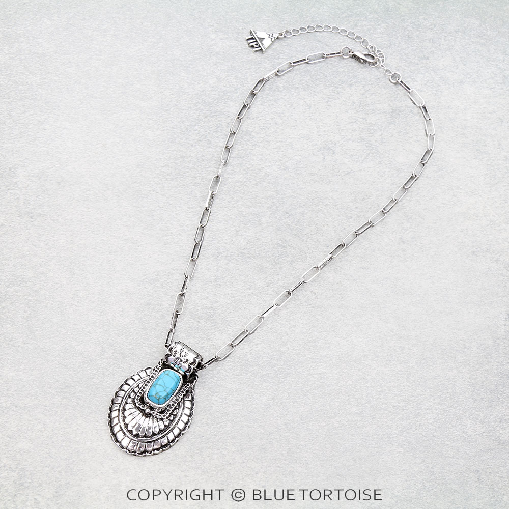 Western Concho Stone Necklace