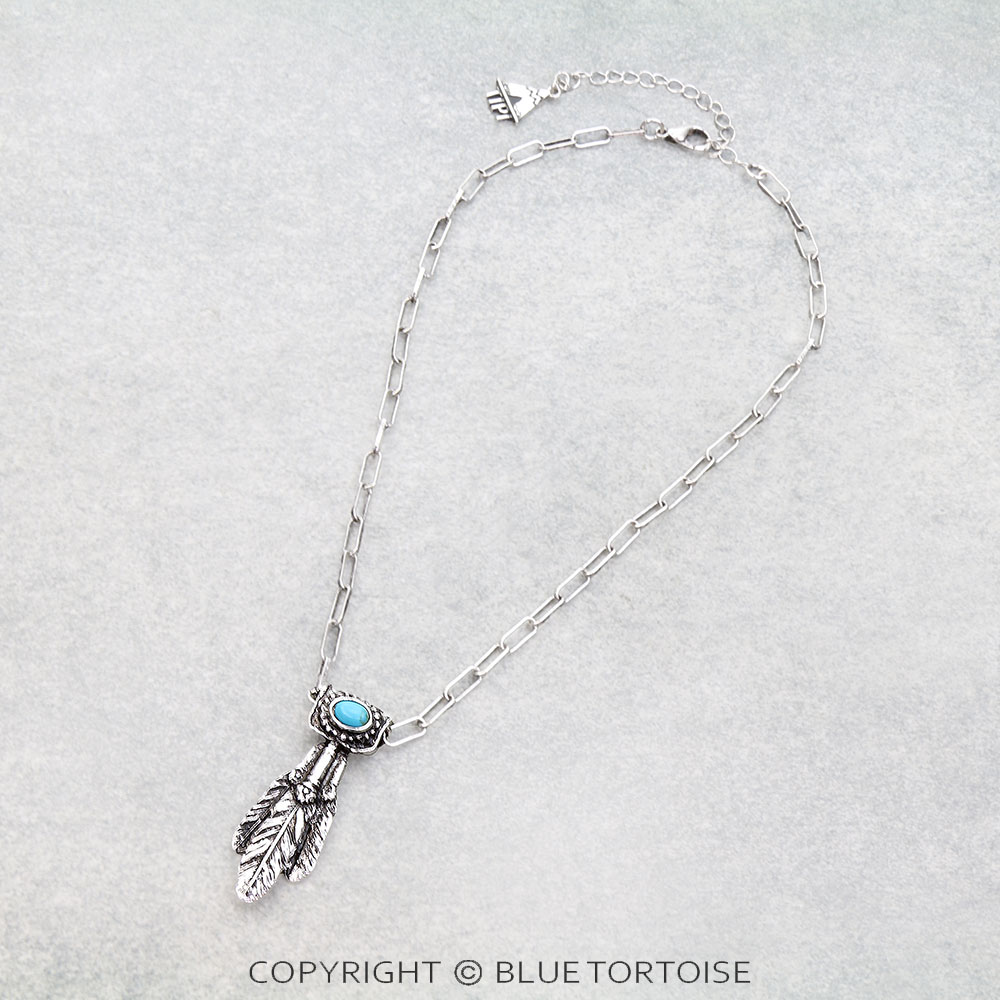 Western Feather Concho Necklace