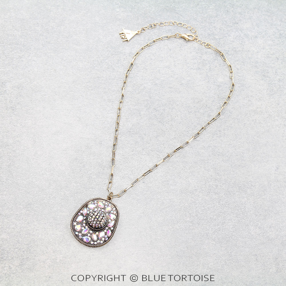 Western Cowboy Hat Necklace