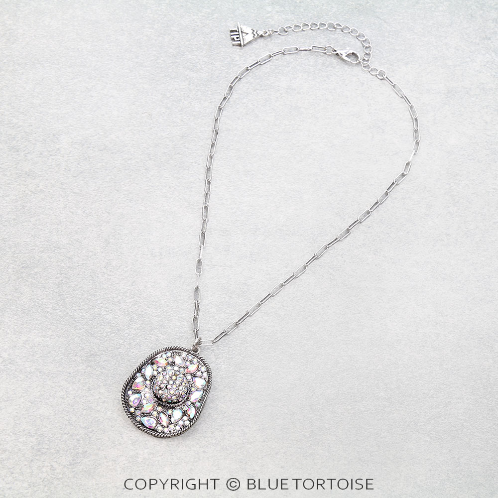 Western Cowboy Hat Necklace