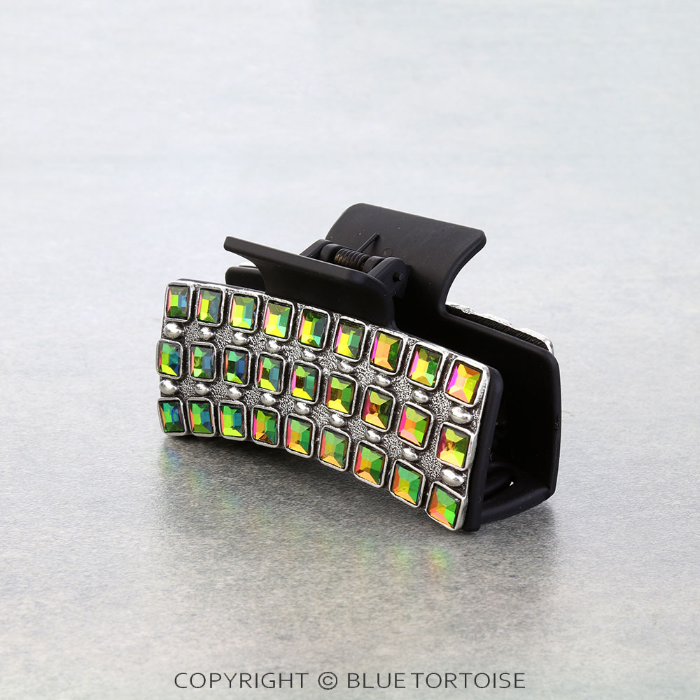 Western Square Stone Metal Hair Claw Clip