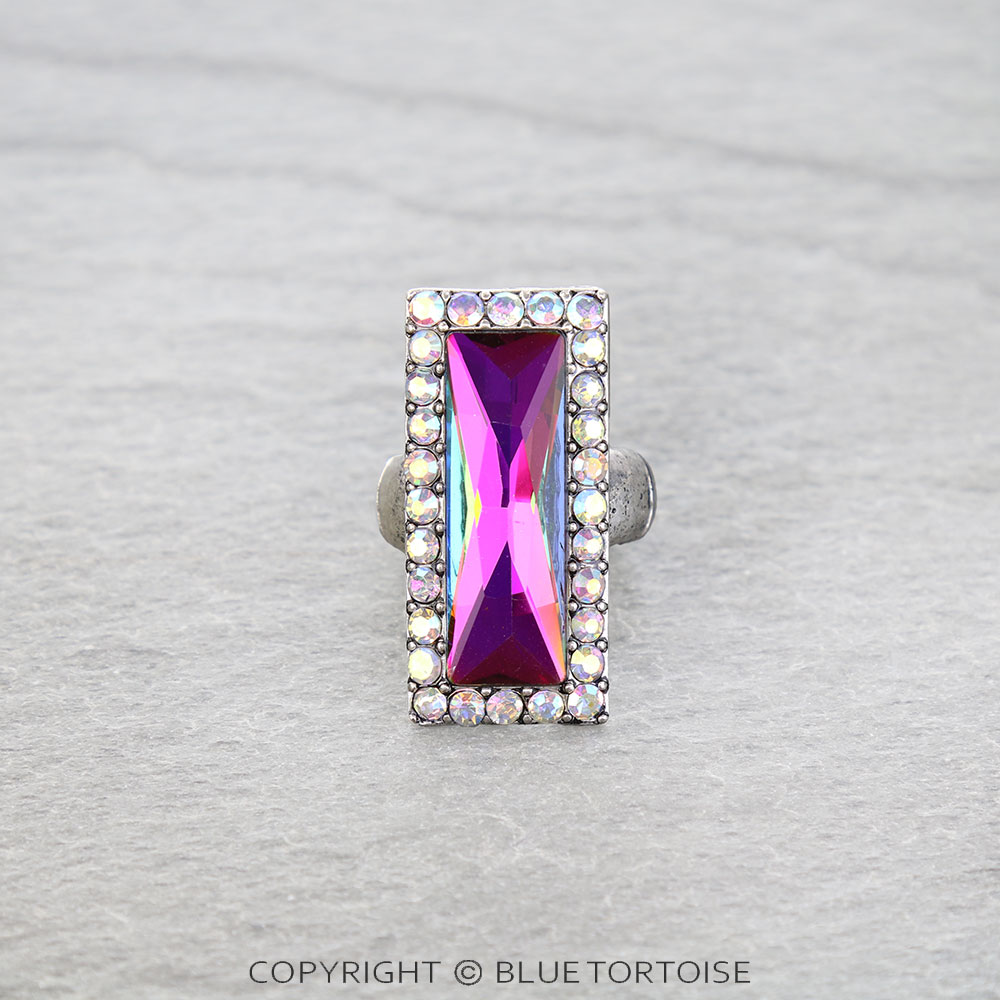Western Bar Stone Stretch Ring