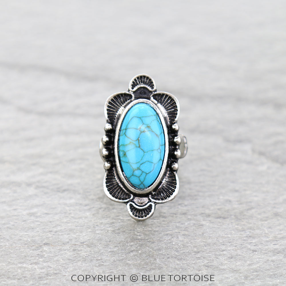 Western Oval Stone Stretch Ring