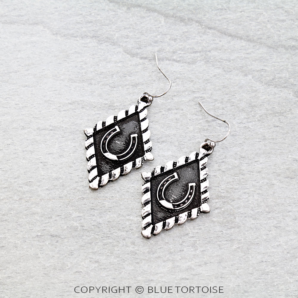 Western Horseshoe Dangle Earrings