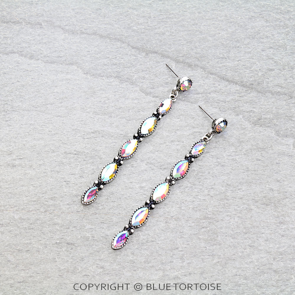 Western Stone Long Stud Earrings