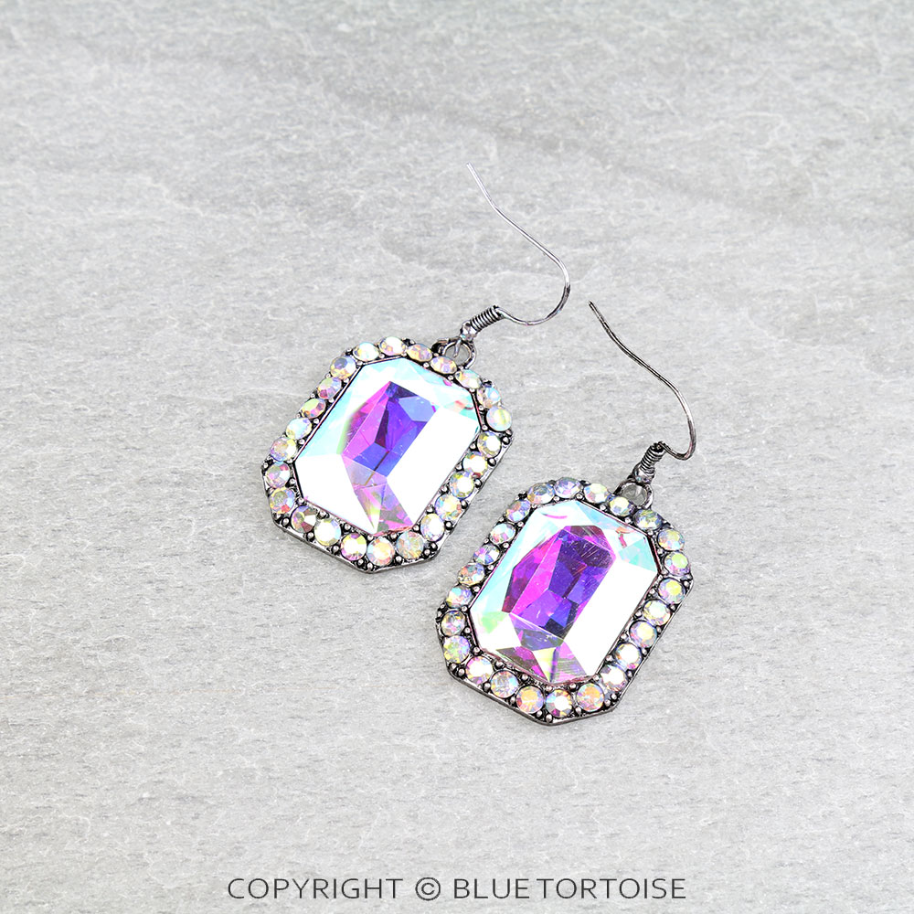 Western Octagon Stone Dangle Earrings