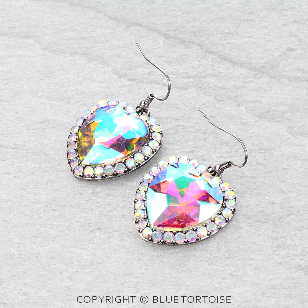 Western Heart Stone Dangle Earrings