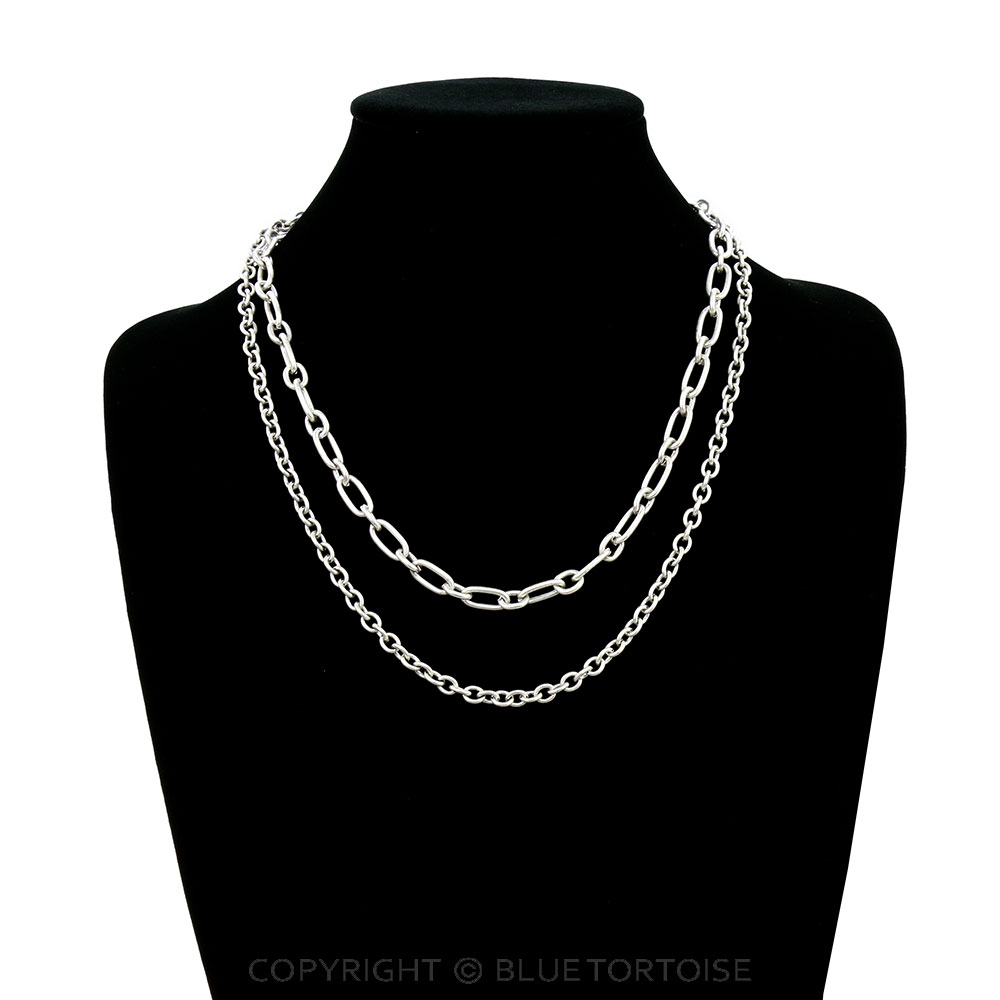 20″ Long, 2 strand Chain Necklace – Bluetortoisewholesale