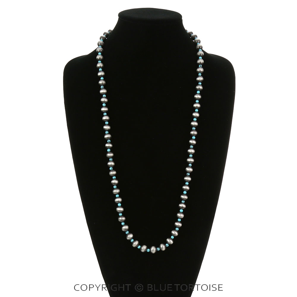 Navajo Style Pearl & Bead Necklace – Bluetortoisewholesale
