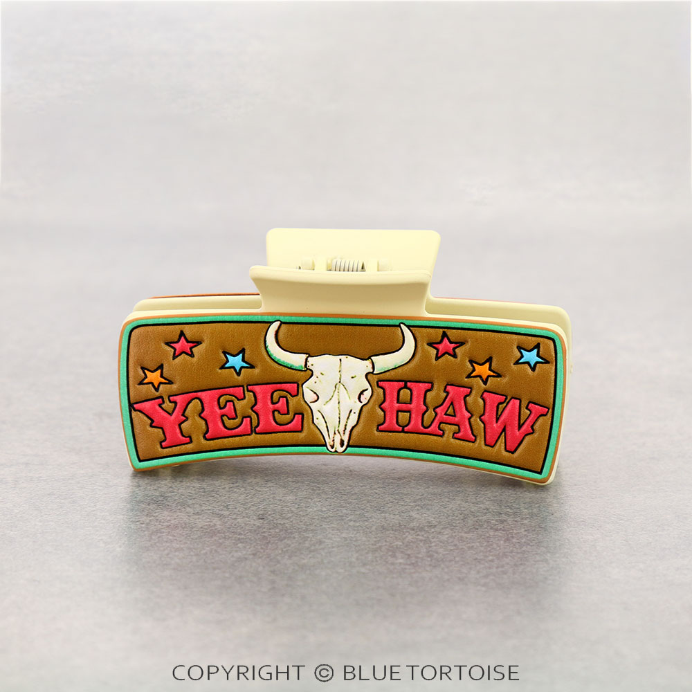 Large Western YEE HAW Pattern Hair Claw Clip – Bluetortoisewholesale