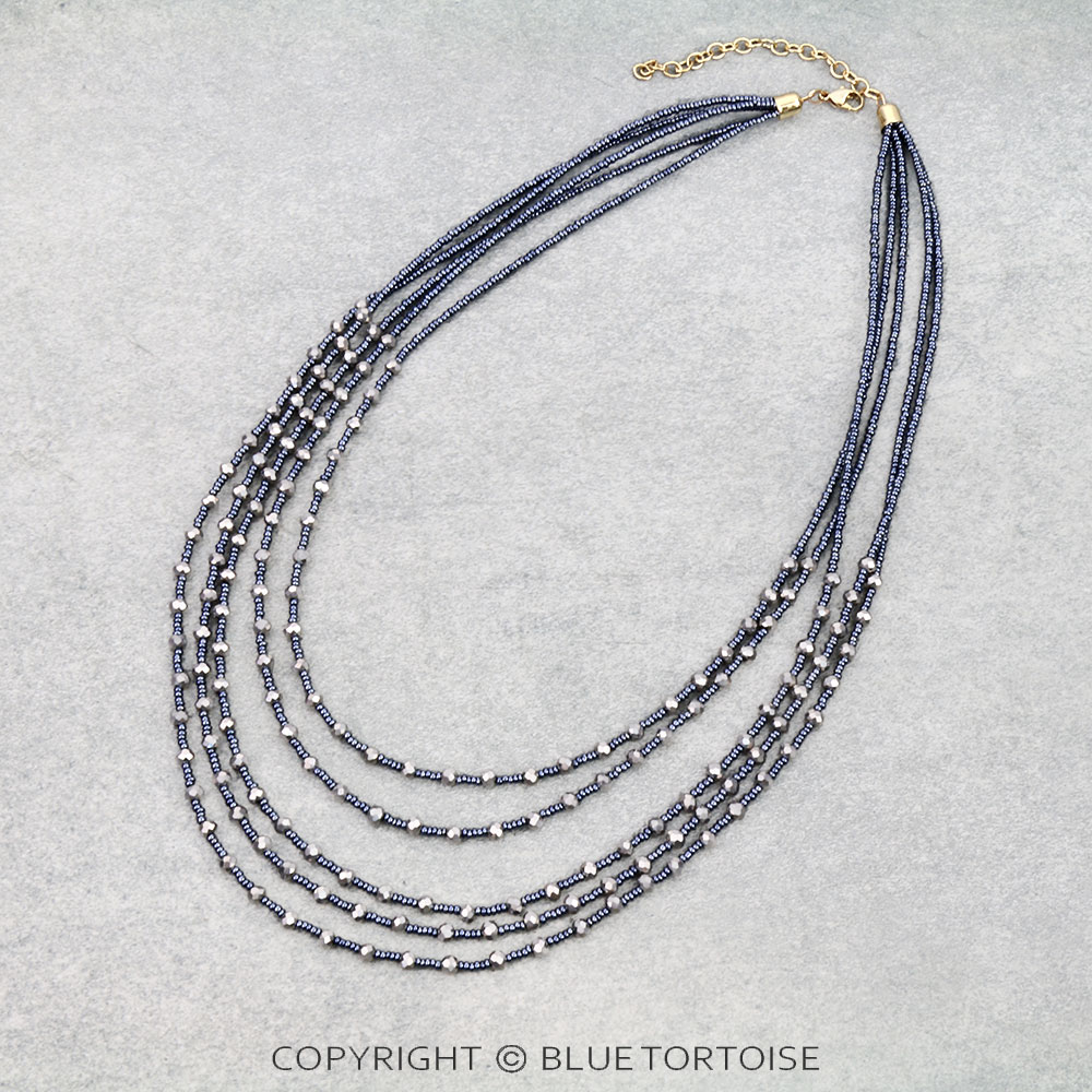 Collana Fossil Heritage Donna Multi-strato - Perle Effetto Acqua Dolce E Catene D-Link In Acciaio, Chiusura A Moschettone