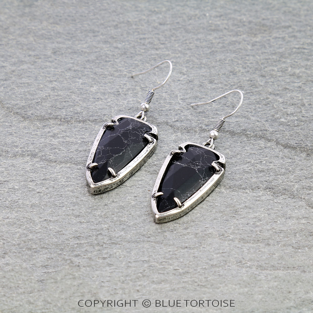 Western Arrowhead Stone Dangle Earrings