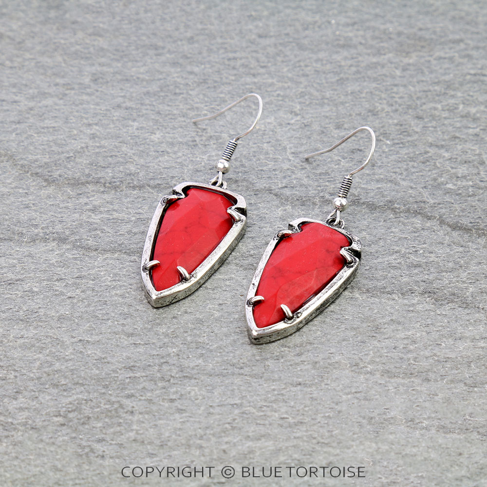 Western Arrowhead Stone Dangle Earrings