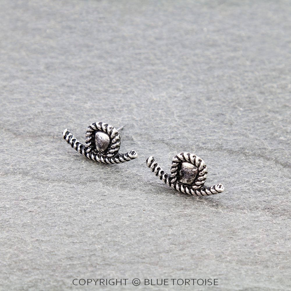 Western Twisted TXR Cowboy Hat Stud Earrings