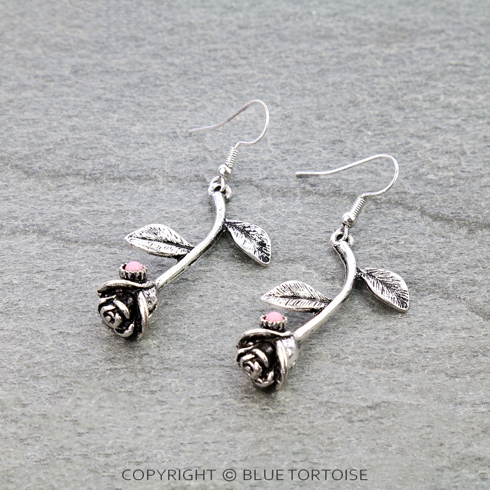 Western Rose Dangle Earrings