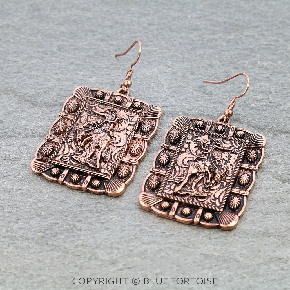 Western Rodeo Pendant Dangle Earrings