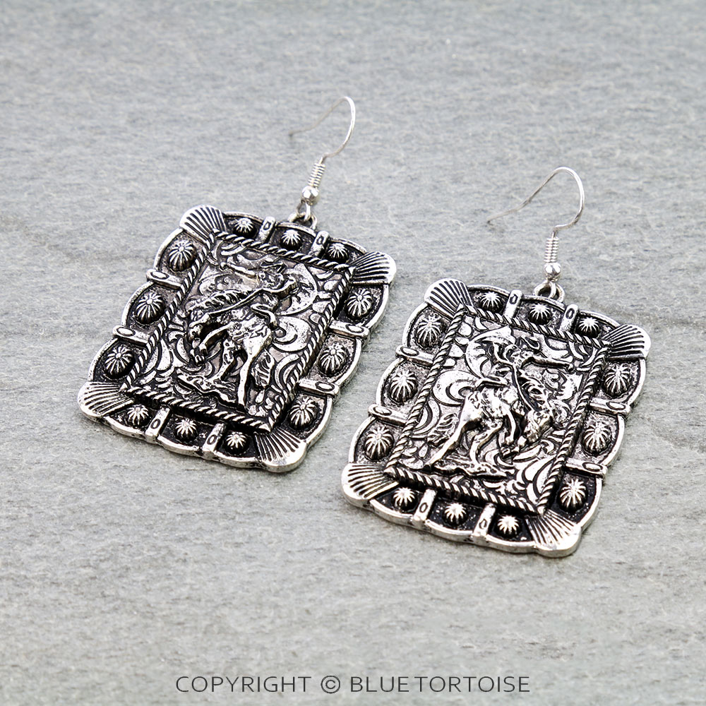 Western Rodeo Pendant Dangle Earrings