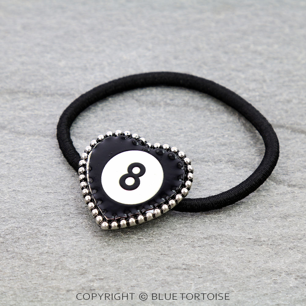 Western 8 Ball Heart Hair Tie