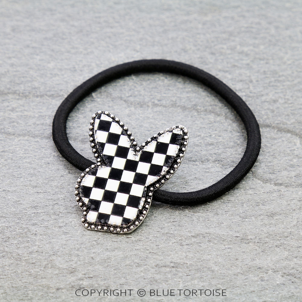 Western Checker Bunny Hair Tie