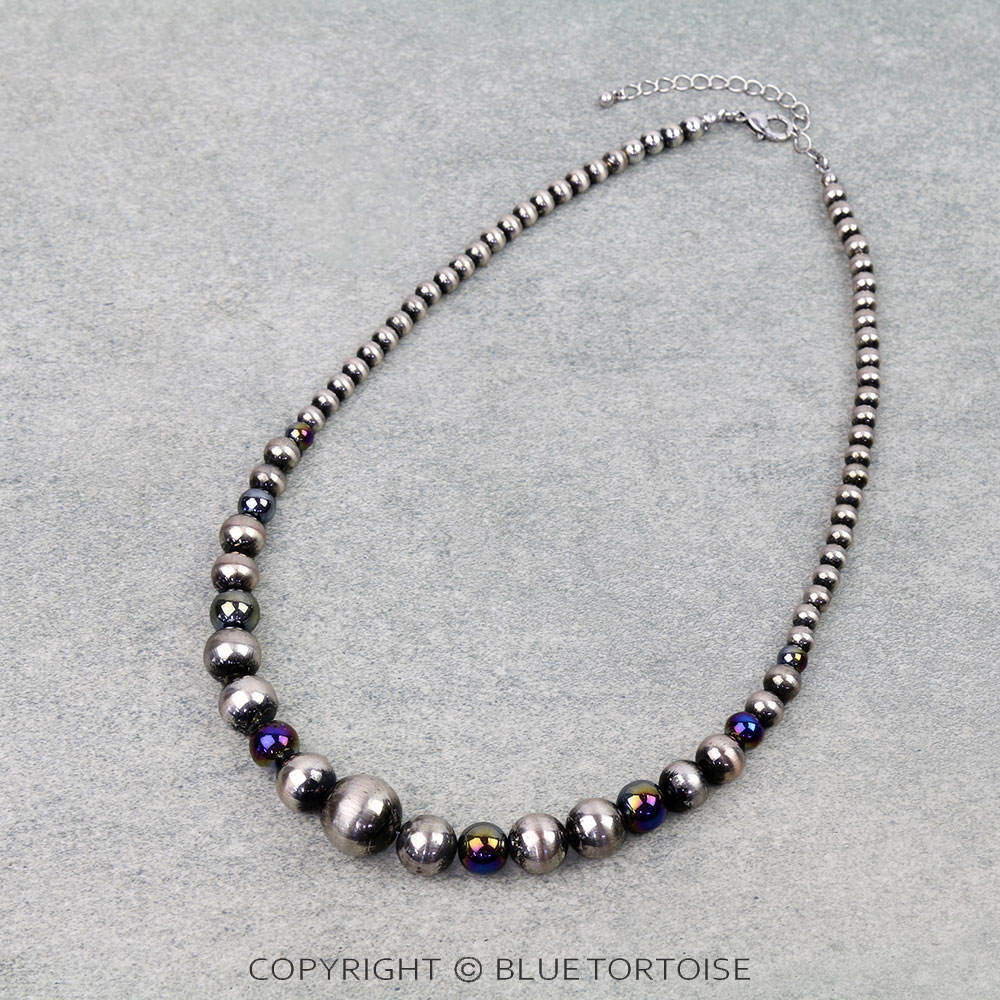 Navajo Style Pearl & Bead Necklace